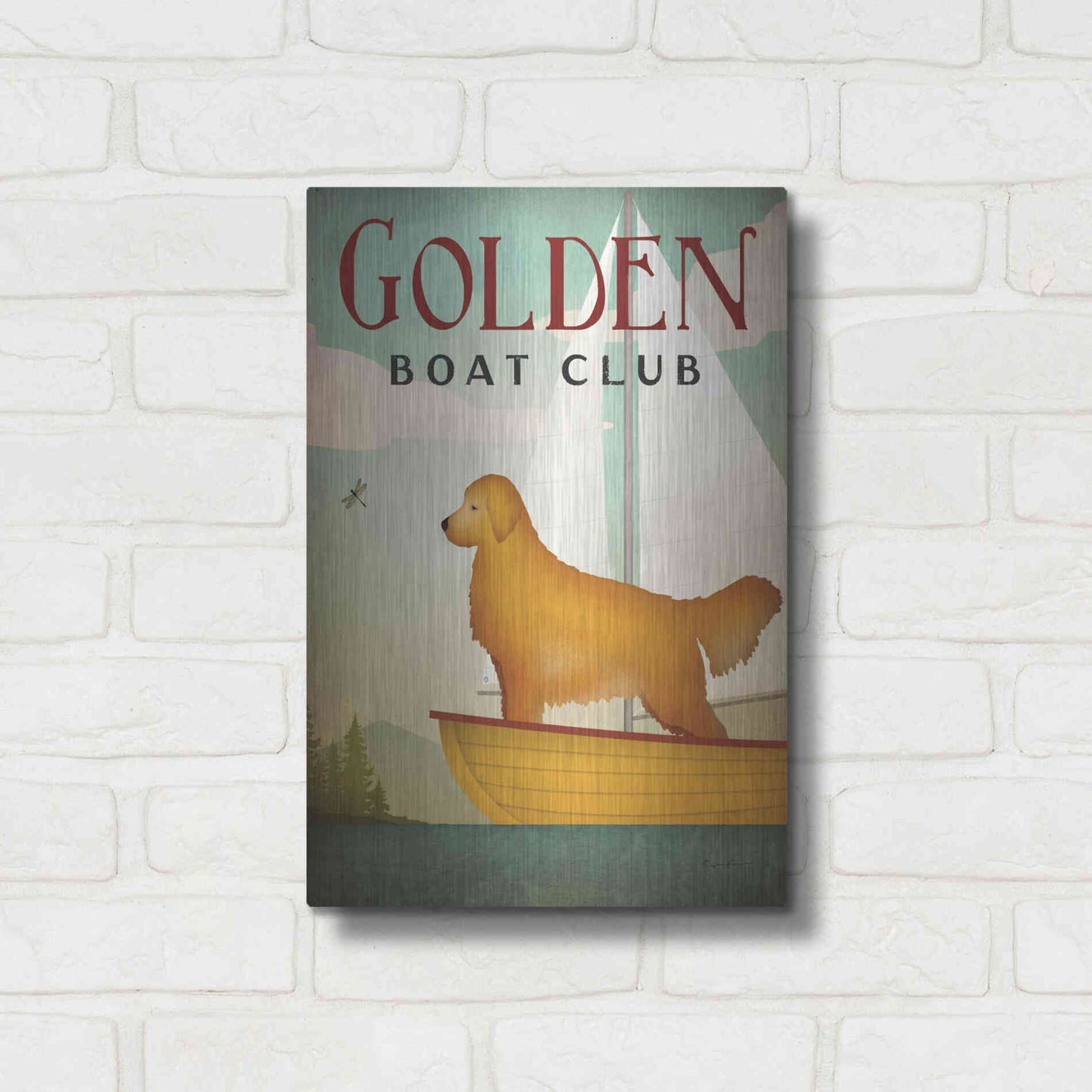 Luxe Metal Art 'Golden Sail' by Ryan Fowler, Metal Wall Art,12x16