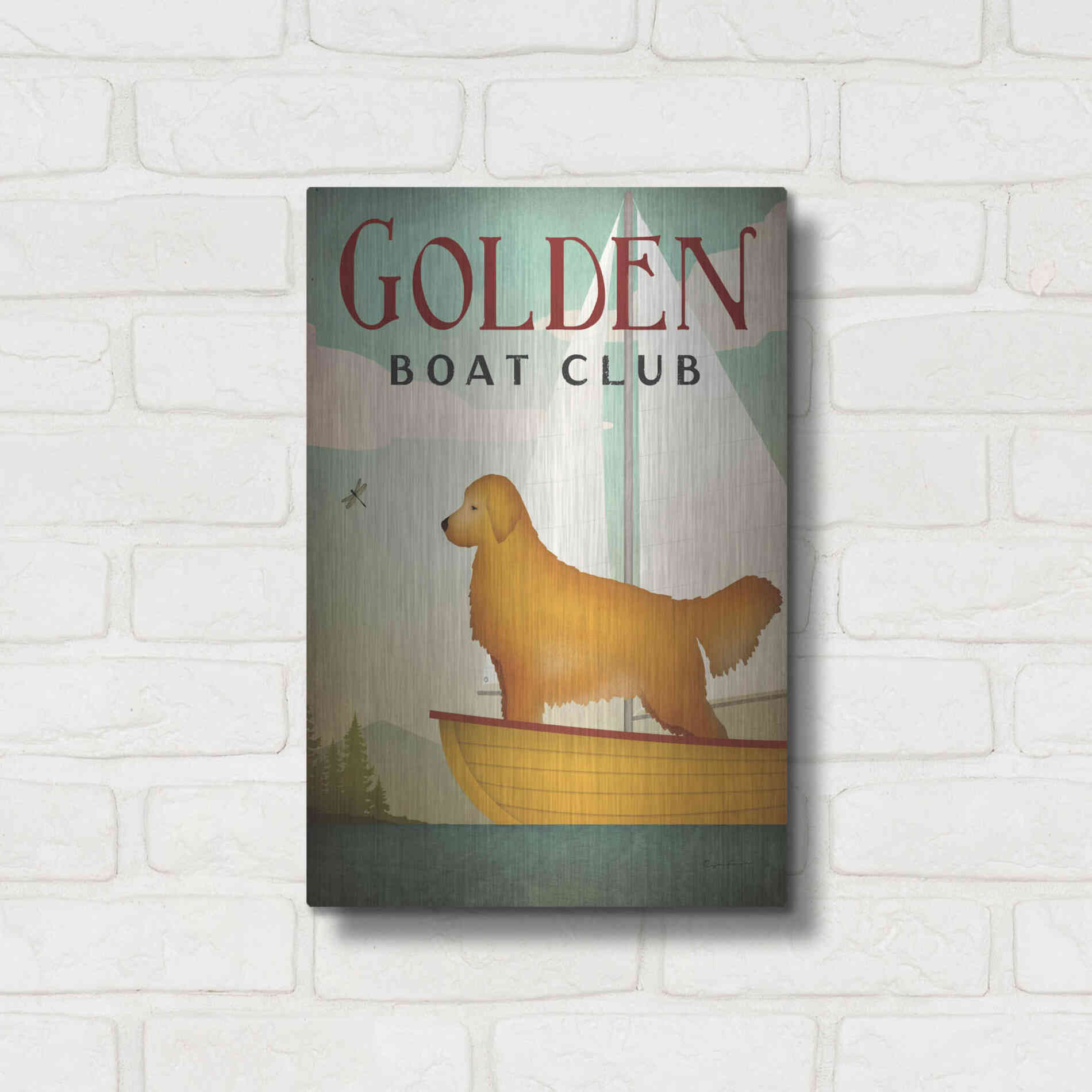 Luxe Metal Art 'Golden Sail' by Ryan Fowler, Metal Wall Art,12x16