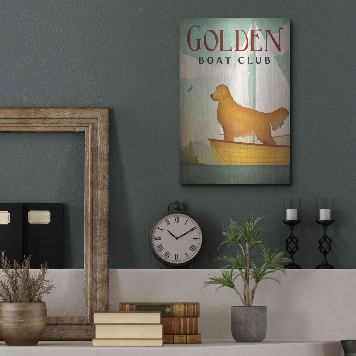 Luxe Metal Art 'Golden Sail' by Ryan Fowler, Metal Wall Art,12x16