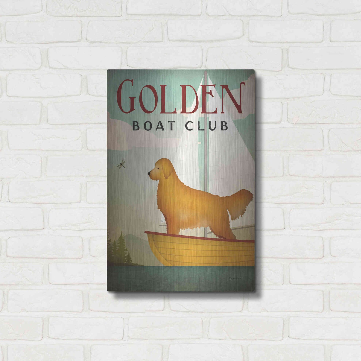 Luxe Metal Art 'Golden Sail' by Ryan Fowler, Metal Wall Art,16x24