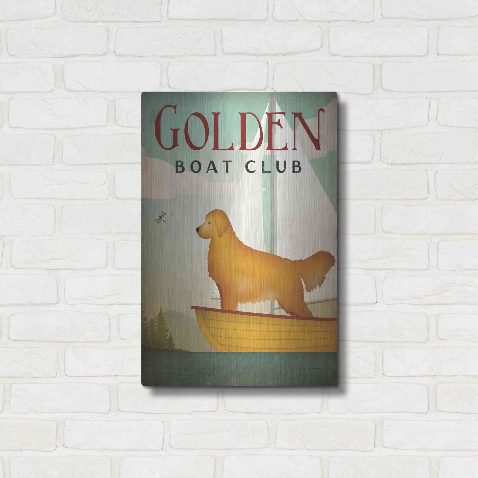 Luxe Metal Art 'Golden Sail' by Ryan Fowler, Metal Wall Art,16x24