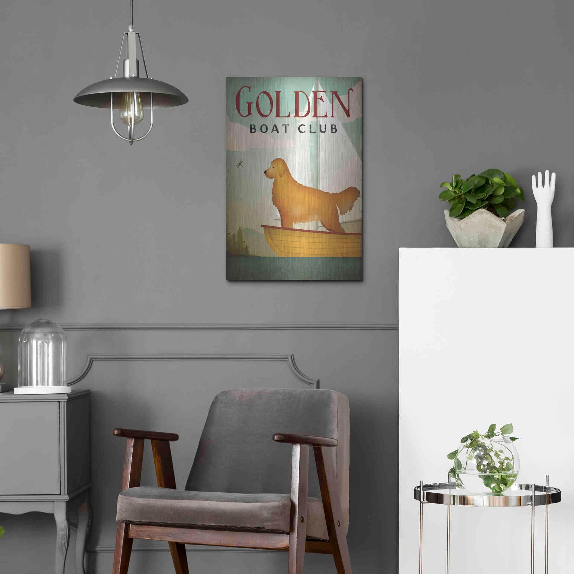 Luxe Metal Art 'Golden Sail' by Ryan Fowler, Metal Wall Art,16x24