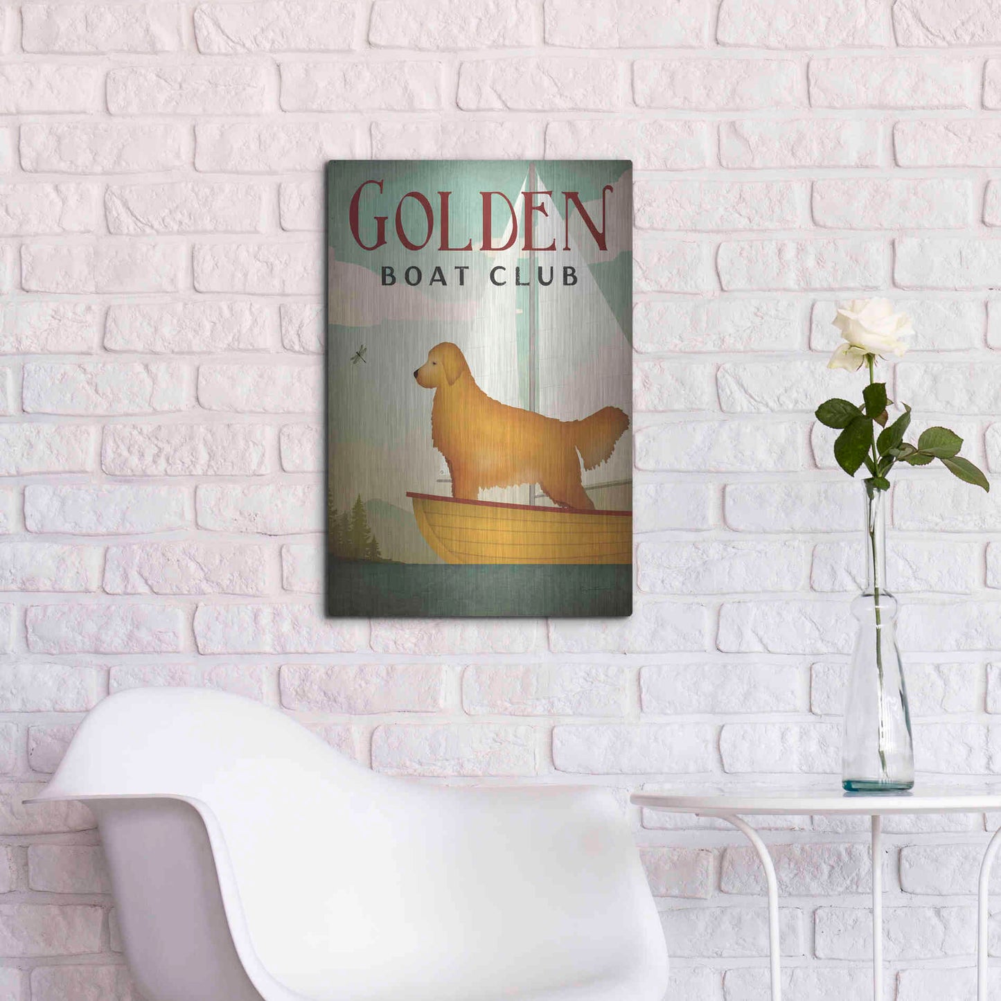 Luxe Metal Art 'Golden Sail' by Ryan Fowler, Metal Wall Art,16x24