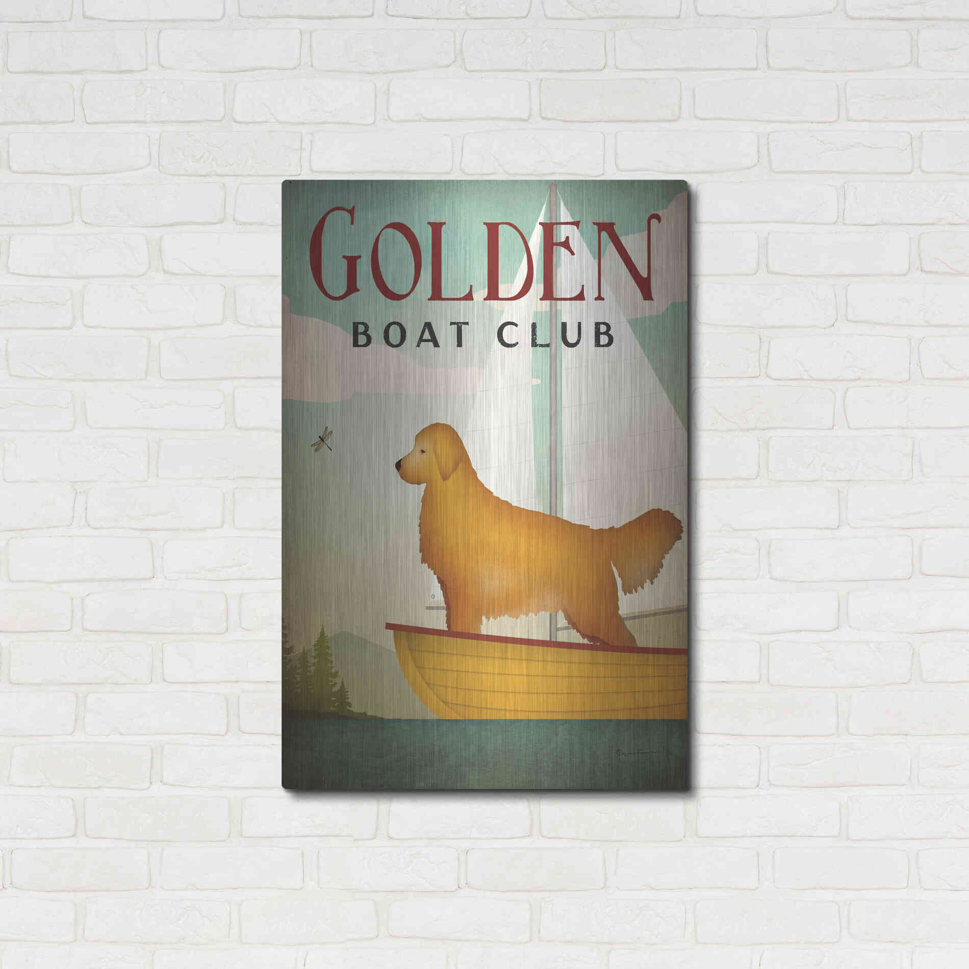 Luxe Metal Art 'Golden Sail' by Ryan Fowler, Metal Wall Art,24x36