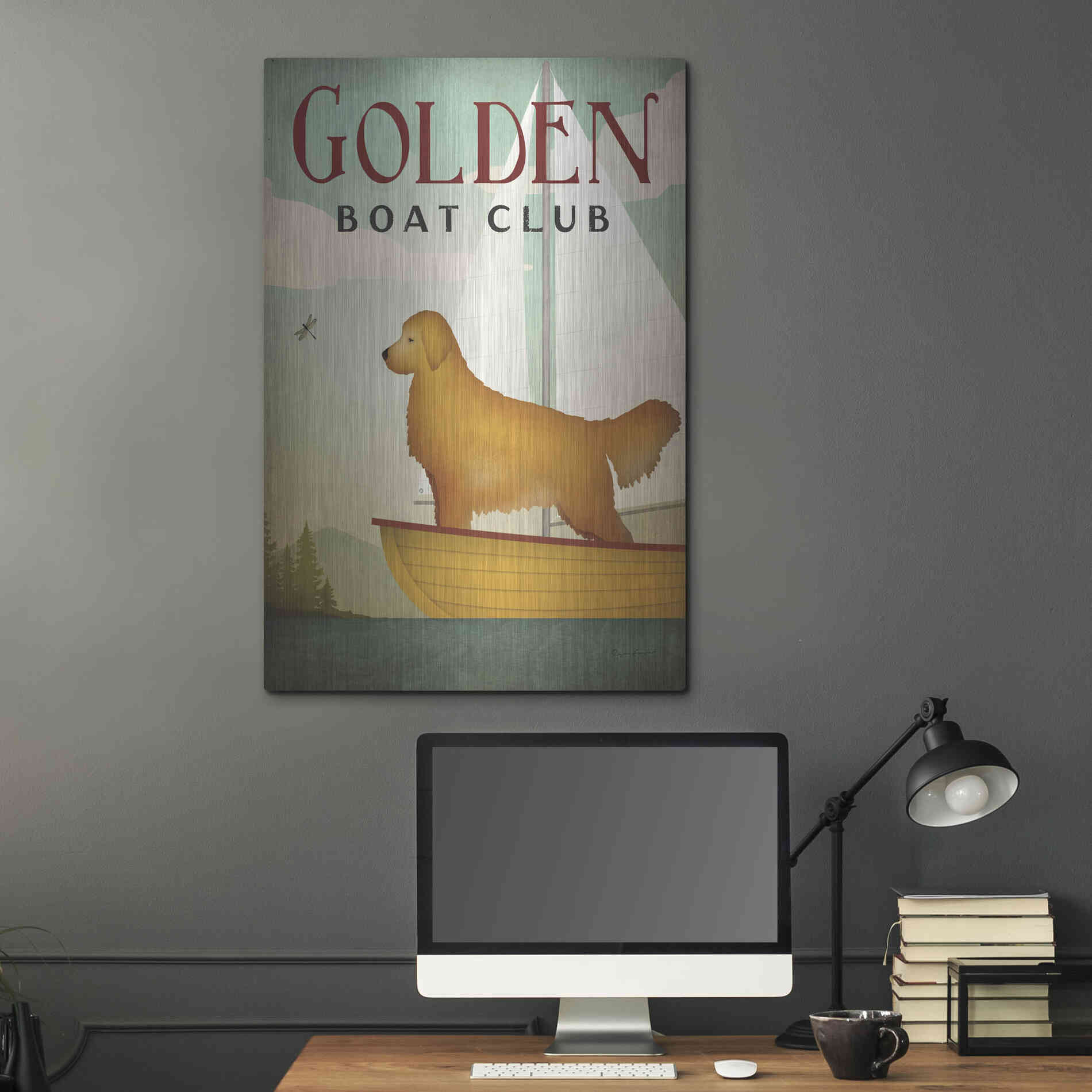 Luxe Metal Art 'Golden Sail' by Ryan Fowler, Metal Wall Art,24x36