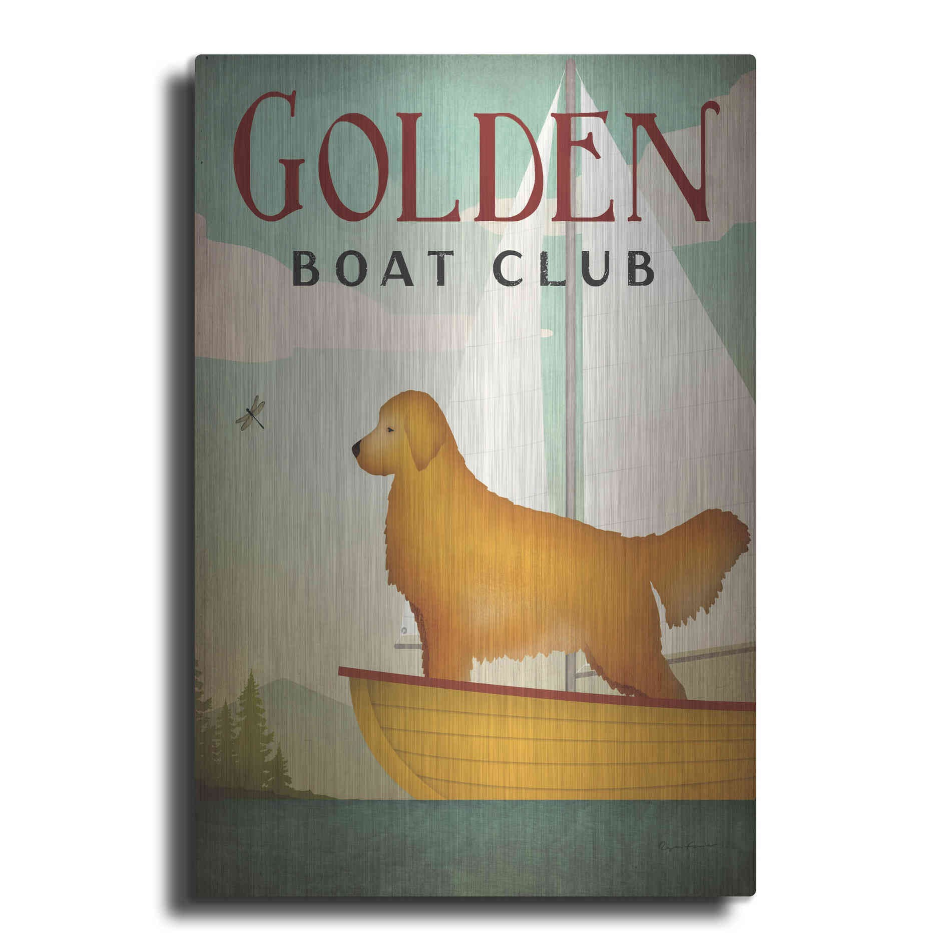 Luxe Metal Art 'Golden Sail' by Ryan Fowler, Metal Wall Art