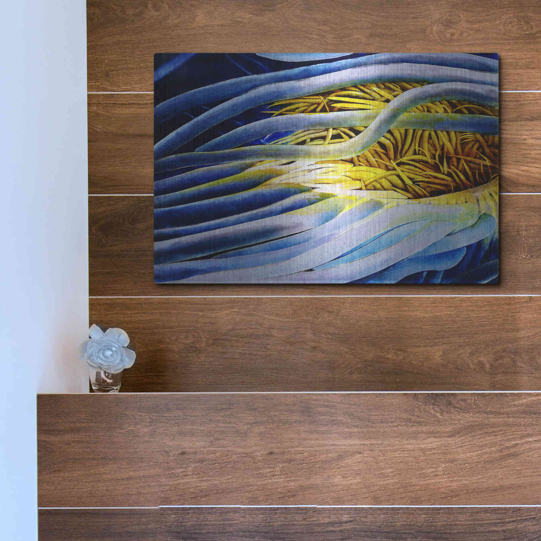 Luxe Metal Art 'Anemone Cerianthid' by Rita Shimelfarb, Metal Wall Art,16x12