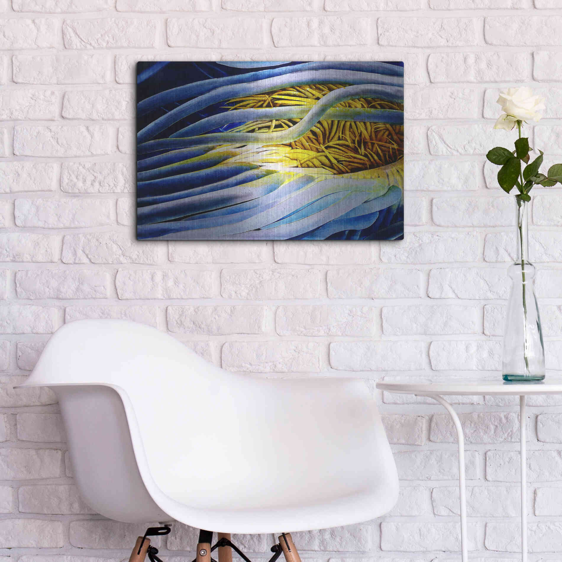 Luxe Metal Art 'Anemone Cerianthid' by Rita Shimelfarb, Metal Wall Art,24x16