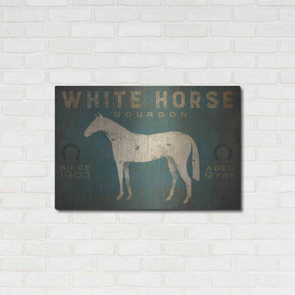 Luxe Metal Art 'White Horse No Kentucky' by Ryan Fowler, Metal Wall Art,36x24