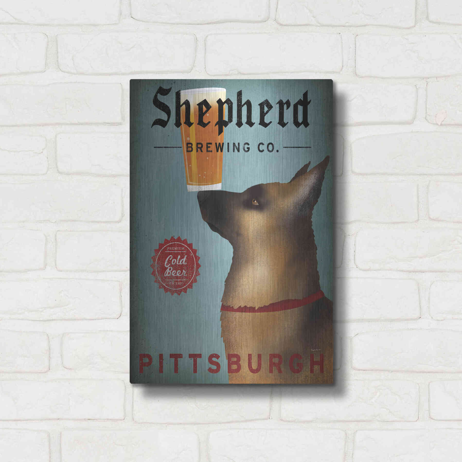 Luxe Metal Art 'Shepherd Brewing Co Pittsburgh' by Ryan Fowler, Metal Wall Art,12x16