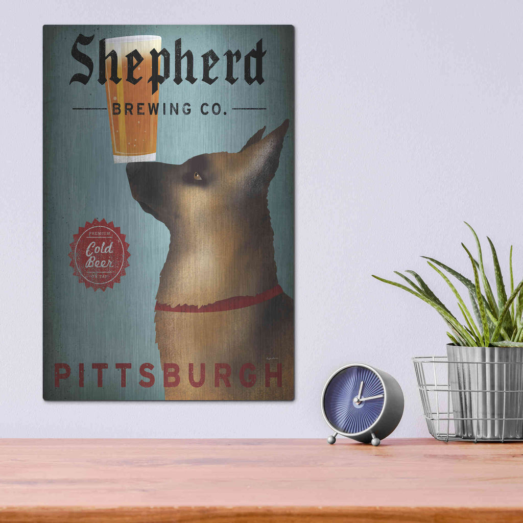 Luxe Metal Art 'Shepherd Brewing Co Pittsburgh' by Ryan Fowler, Metal Wall Art,12x16