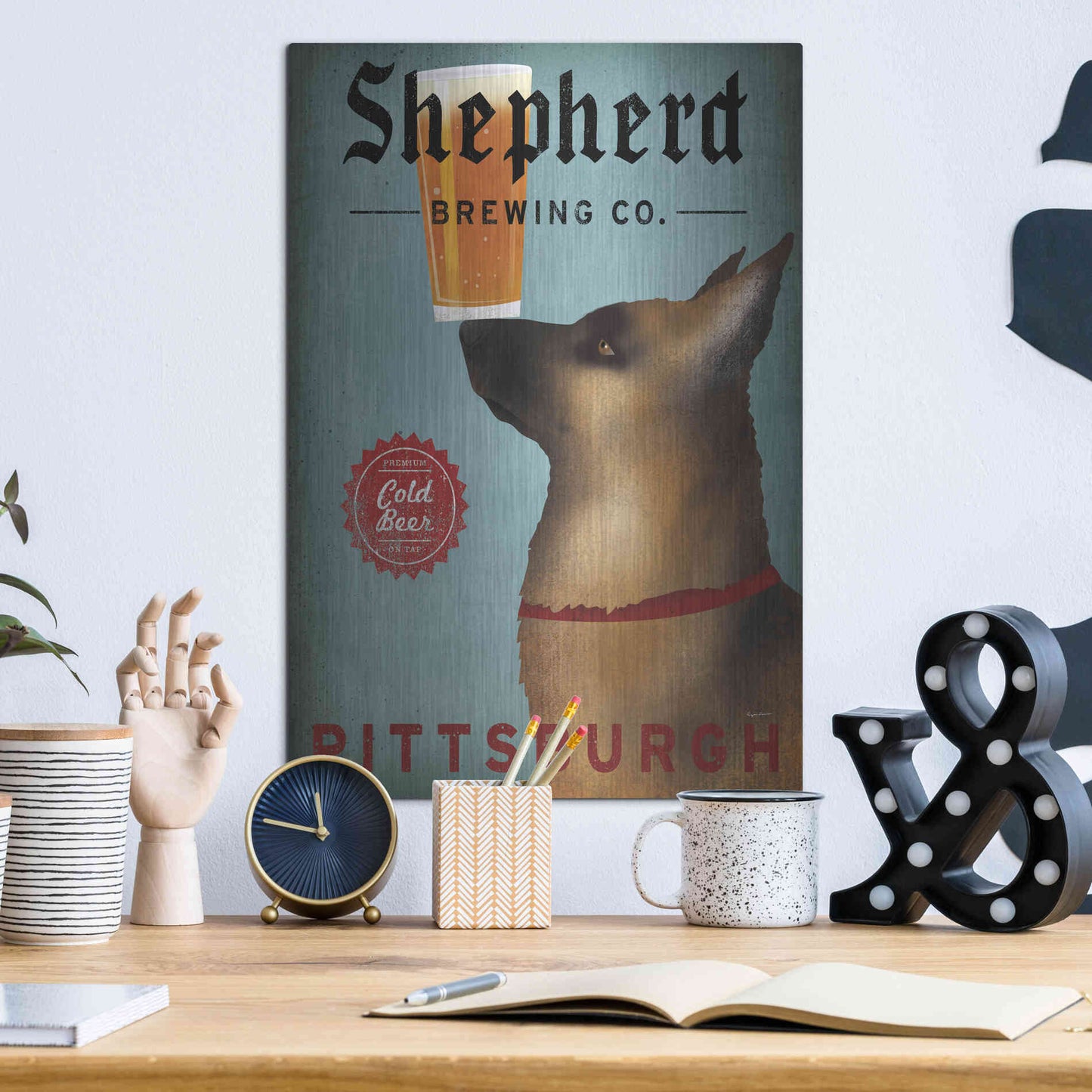 Luxe Metal Art 'Shepherd Brewing Co Pittsburgh' by Ryan Fowler, Metal Wall Art,12x16