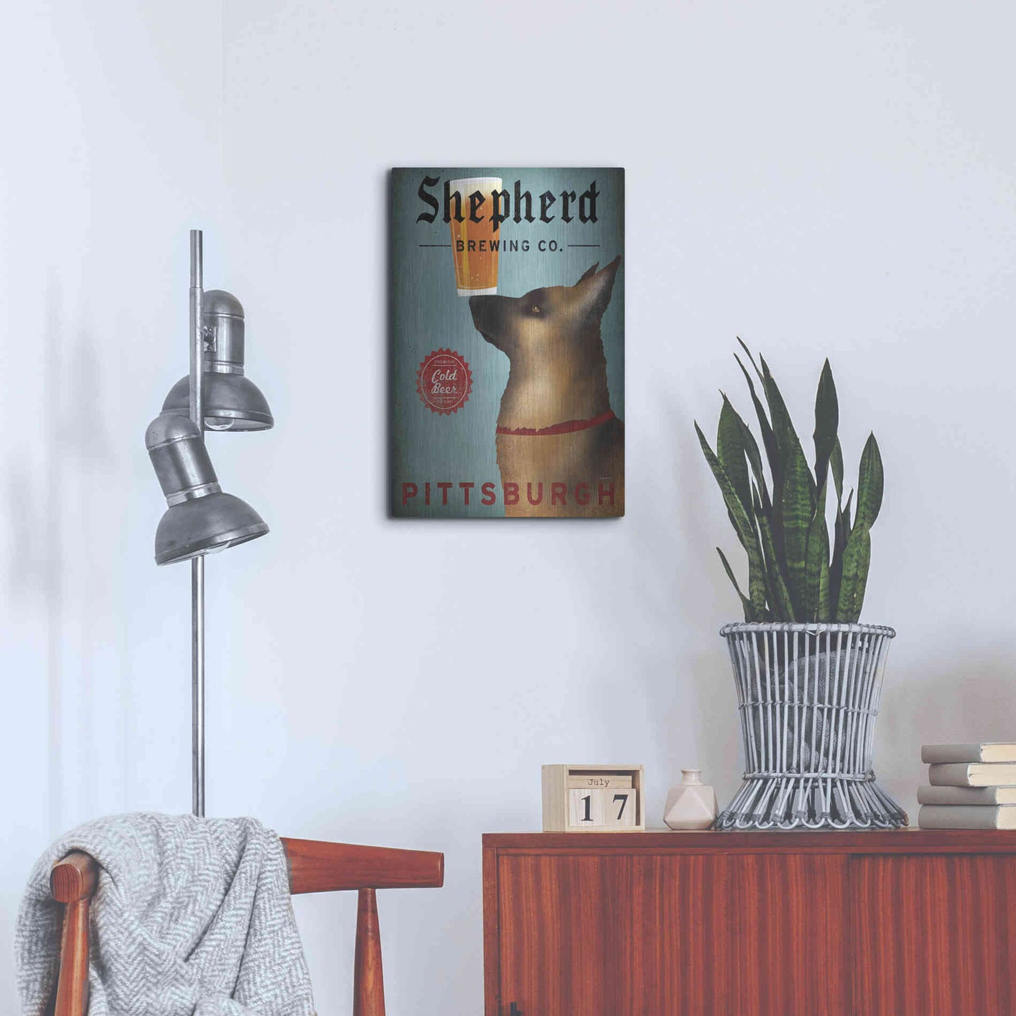 Luxe Metal Art 'Shepherd Brewing Co Pittsburgh' by Ryan Fowler, Metal Wall Art,16x24