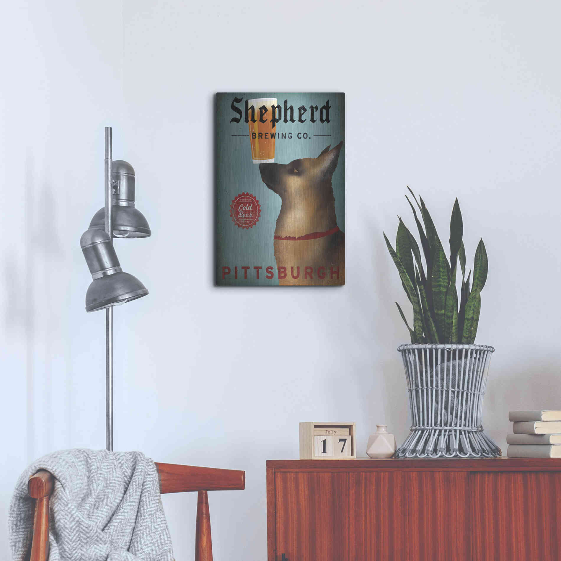 Luxe Metal Art 'Shepherd Brewing Co Pittsburgh' by Ryan Fowler, Metal Wall Art,16x24