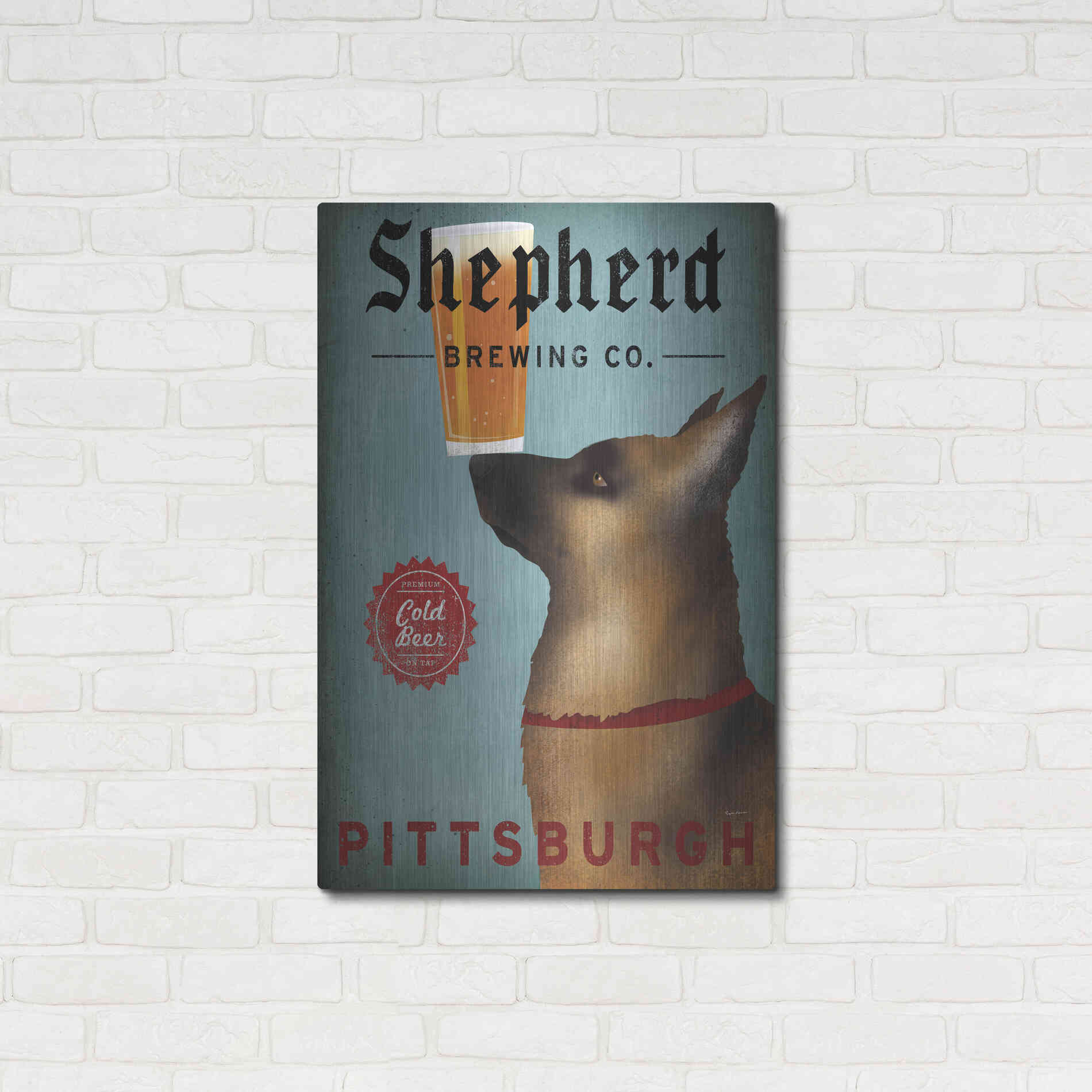 Luxe Metal Art 'Shepherd Brewing Co Pittsburgh' by Ryan Fowler, Metal Wall Art,24x36