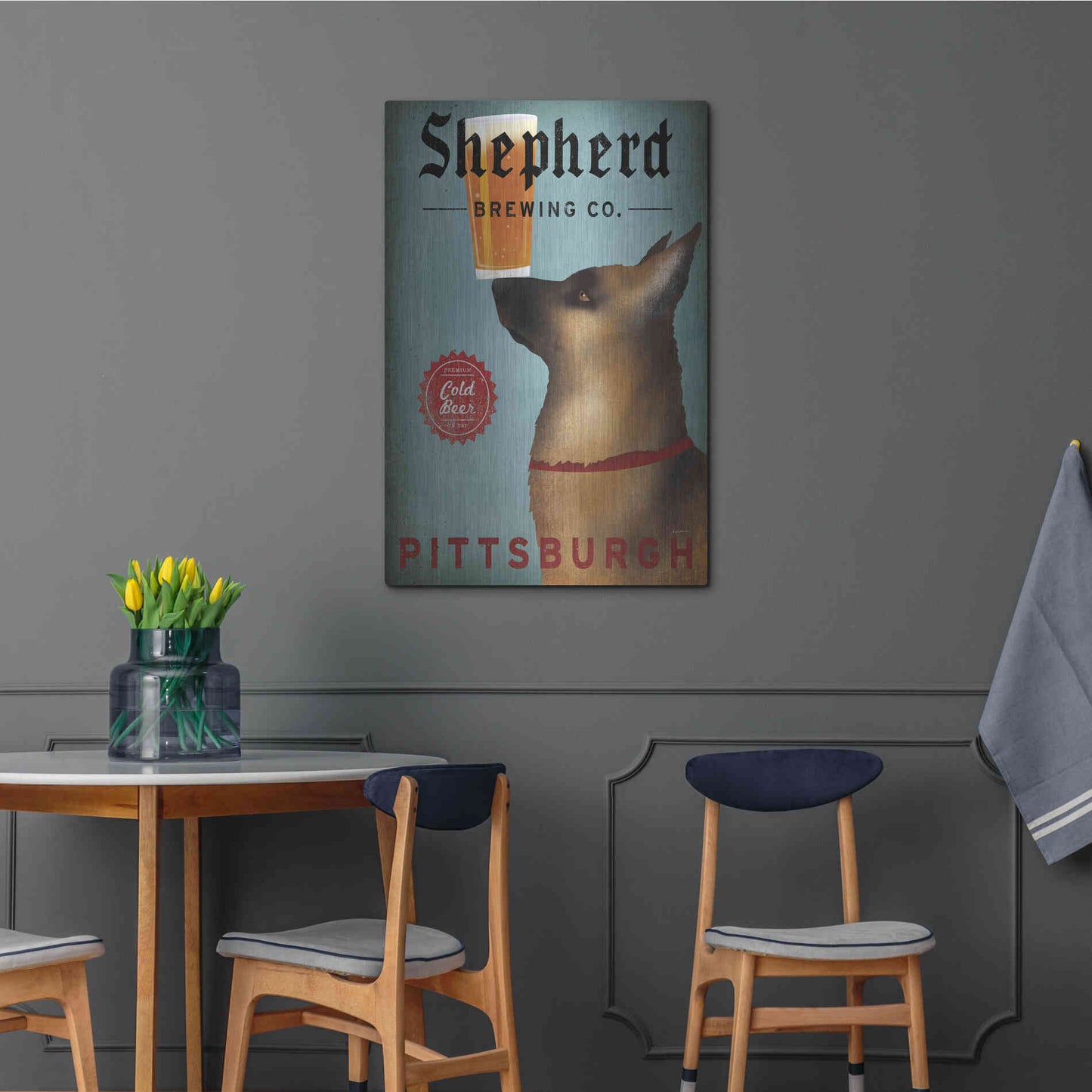 Luxe Metal Art 'Shepherd Brewing Co Pittsburgh' by Ryan Fowler, Metal Wall Art,24x36