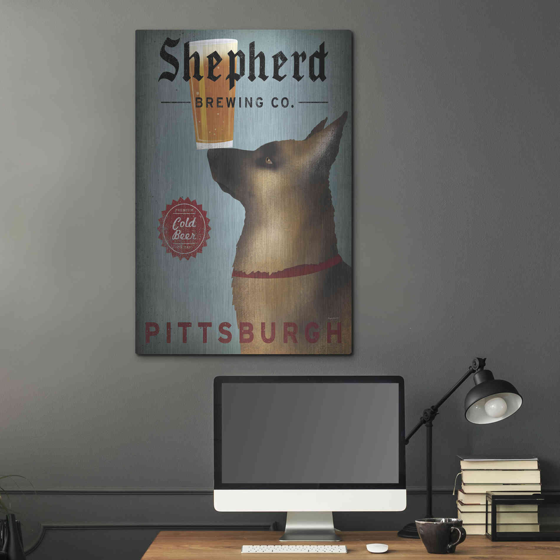 Luxe Metal Art 'Shepherd Brewing Co Pittsburgh' by Ryan Fowler, Metal Wall Art,24x36