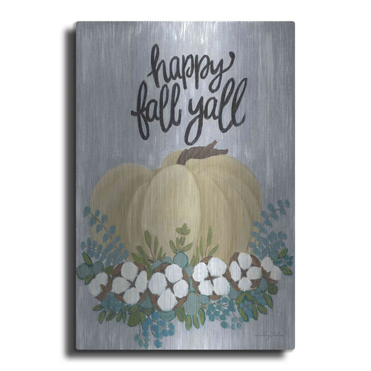 Luxe Metal Art 'Happy Fall Y'All' by Ashley Justice, Metal Wall Art