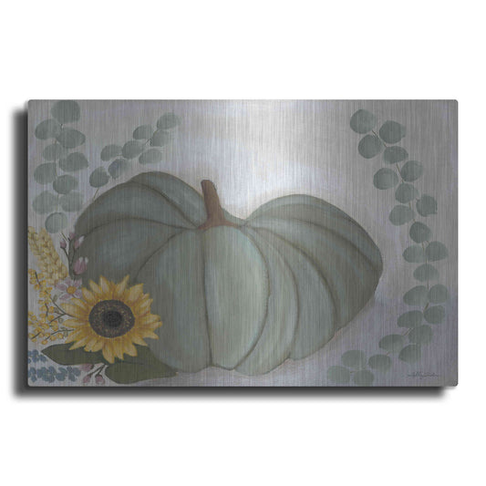 Luxe Metal Art 'Green Pumpkin' by Ashley Justice, Metal Wall Art