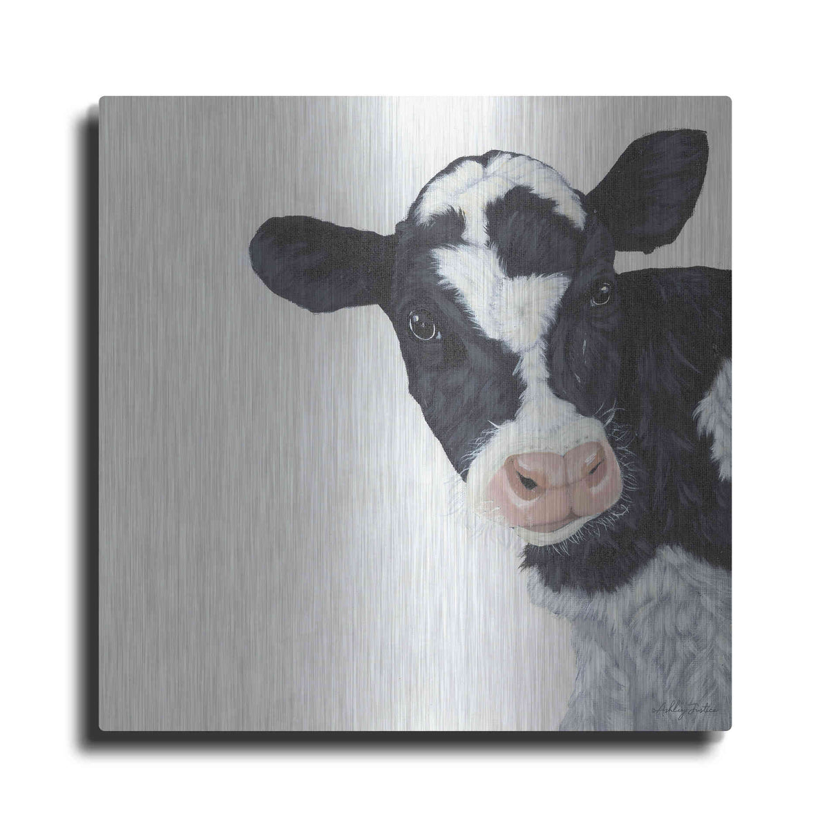 Luxe Metal Art 'Cow' by Ashley Justice, Metal Wall Art