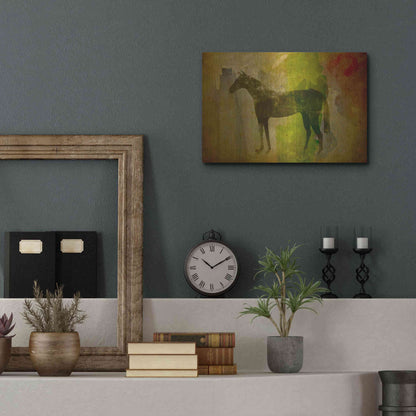 Luxe Metal Art 'Cheval Noir v2' by Ryan Fowler, Metal Wall Art,16x12