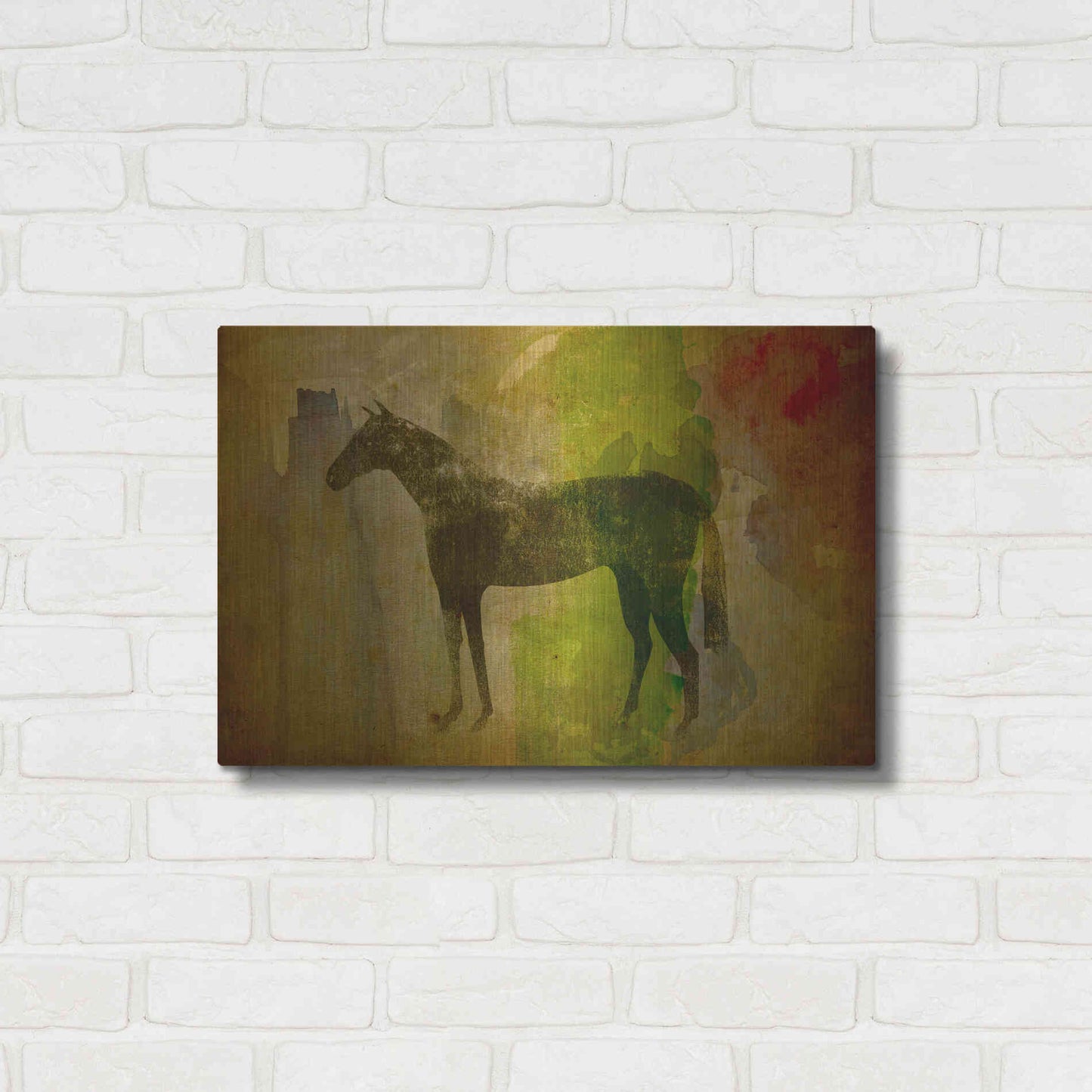 Luxe Metal Art 'Cheval Noir v2' by Ryan Fowler, Metal Wall Art,24x16