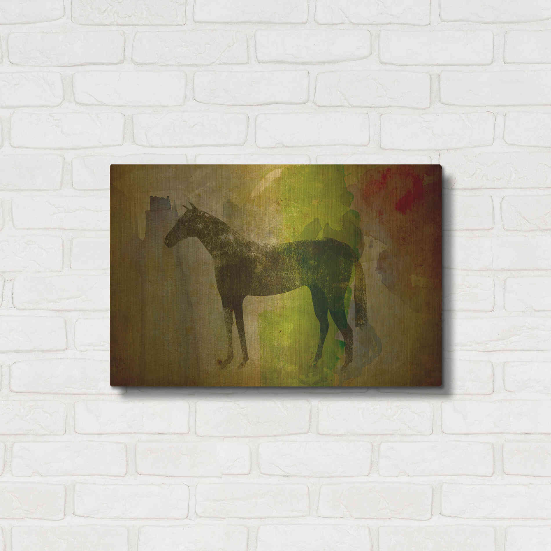 Luxe Metal Art 'Cheval Noir v2' by Ryan Fowler, Metal Wall Art,24x16