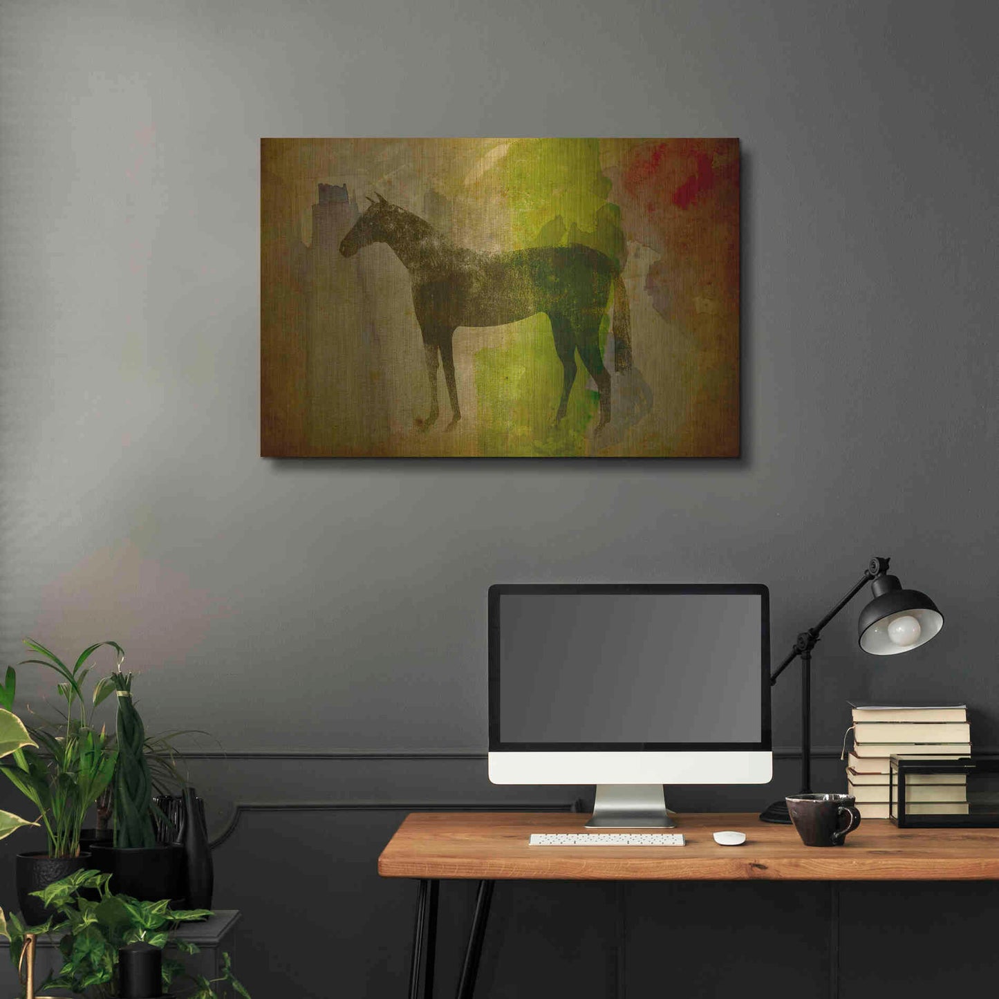 Luxe Metal Art 'Cheval Noir v2' by Ryan Fowler, Metal Wall Art,36x24