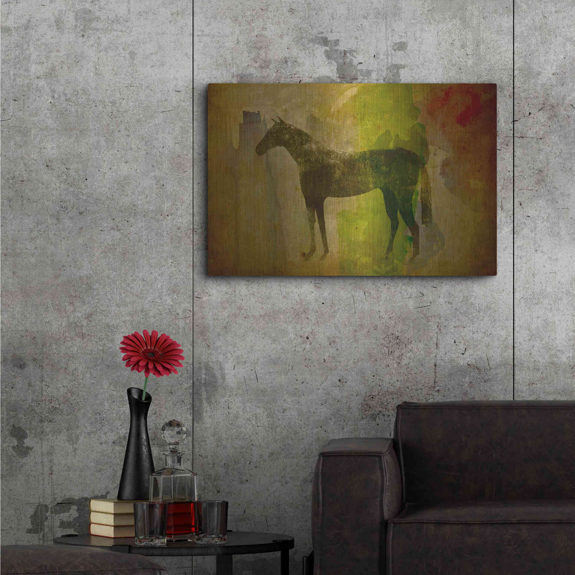 Luxe Metal Art 'Cheval Noir v2' by Ryan Fowler, Metal Wall Art,36x24
