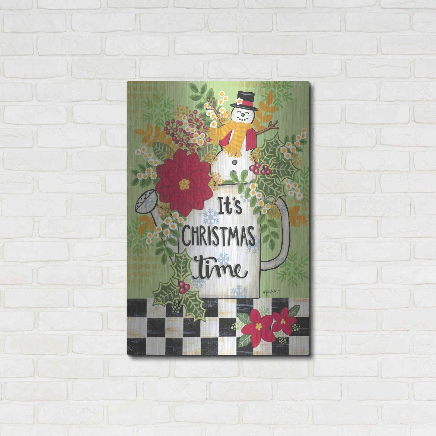 Luxe Metal Art 'It's Christmas Time' by Annie LaPoint, Metal Wall Art,24x36