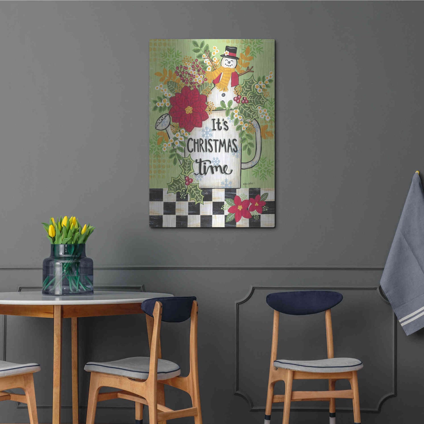 Luxe Metal Art 'It's Christmas Time' by Annie LaPoint, Metal Wall Art,24x36