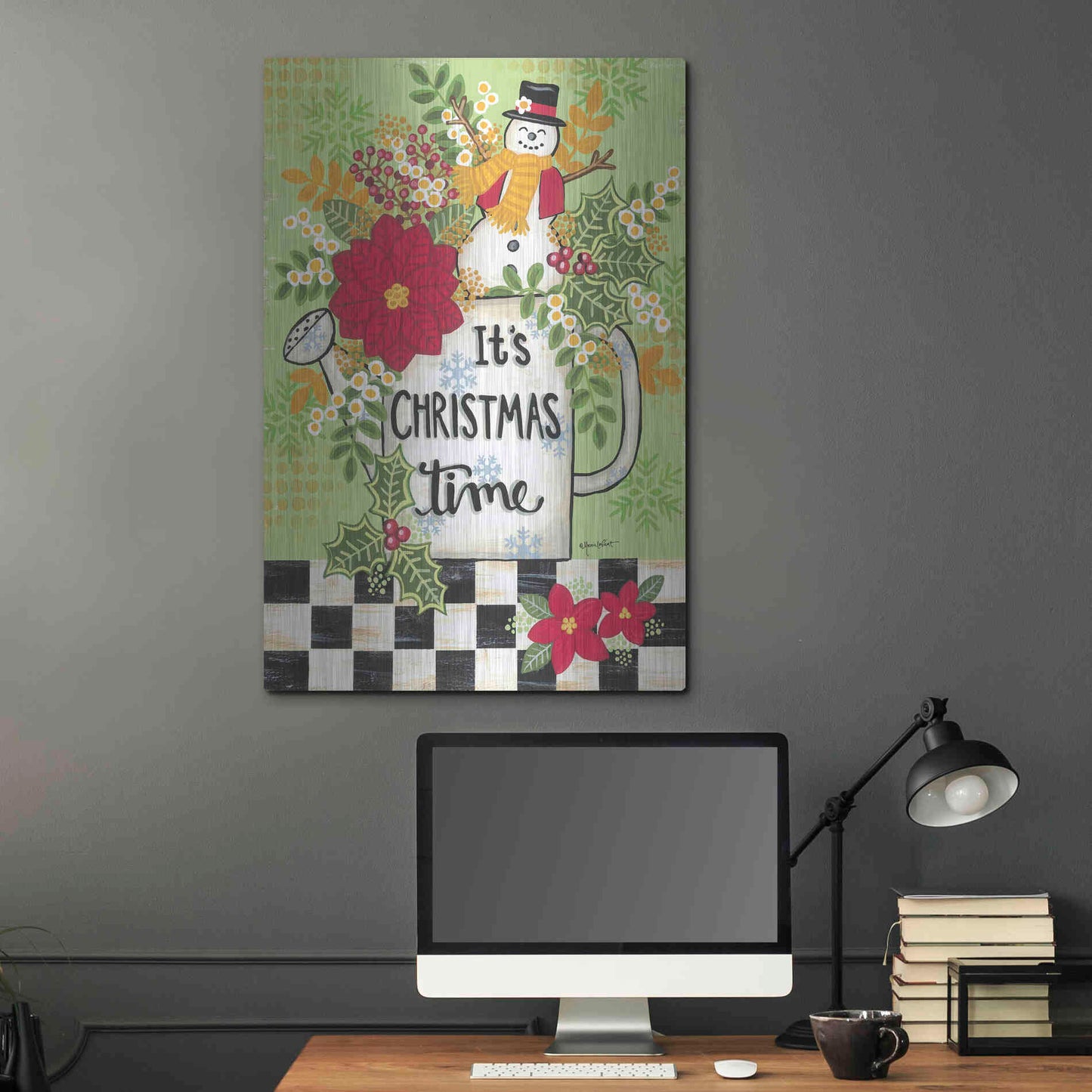 Luxe Metal Art 'It's Christmas Time' by Annie LaPoint, Metal Wall Art,24x36