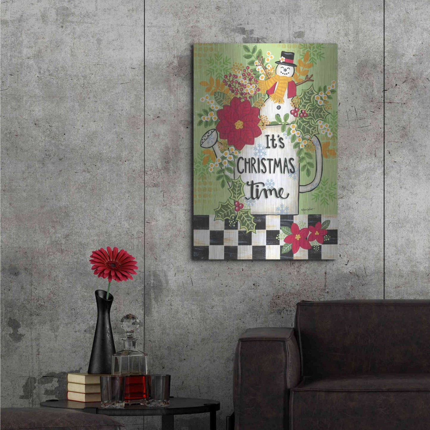 Luxe Metal Art 'It's Christmas Time' by Annie LaPoint, Metal Wall Art,24x36