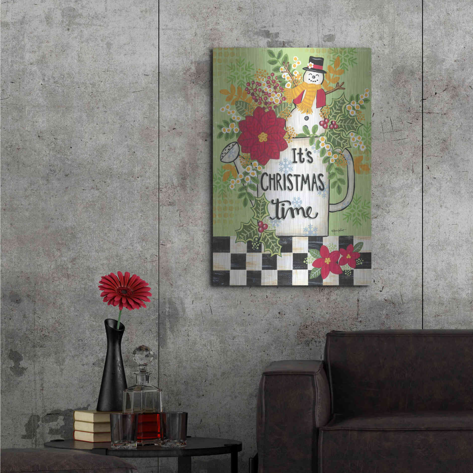 Luxe Metal Art 'It's Christmas Time' by Annie LaPoint, Metal Wall Art,24x36