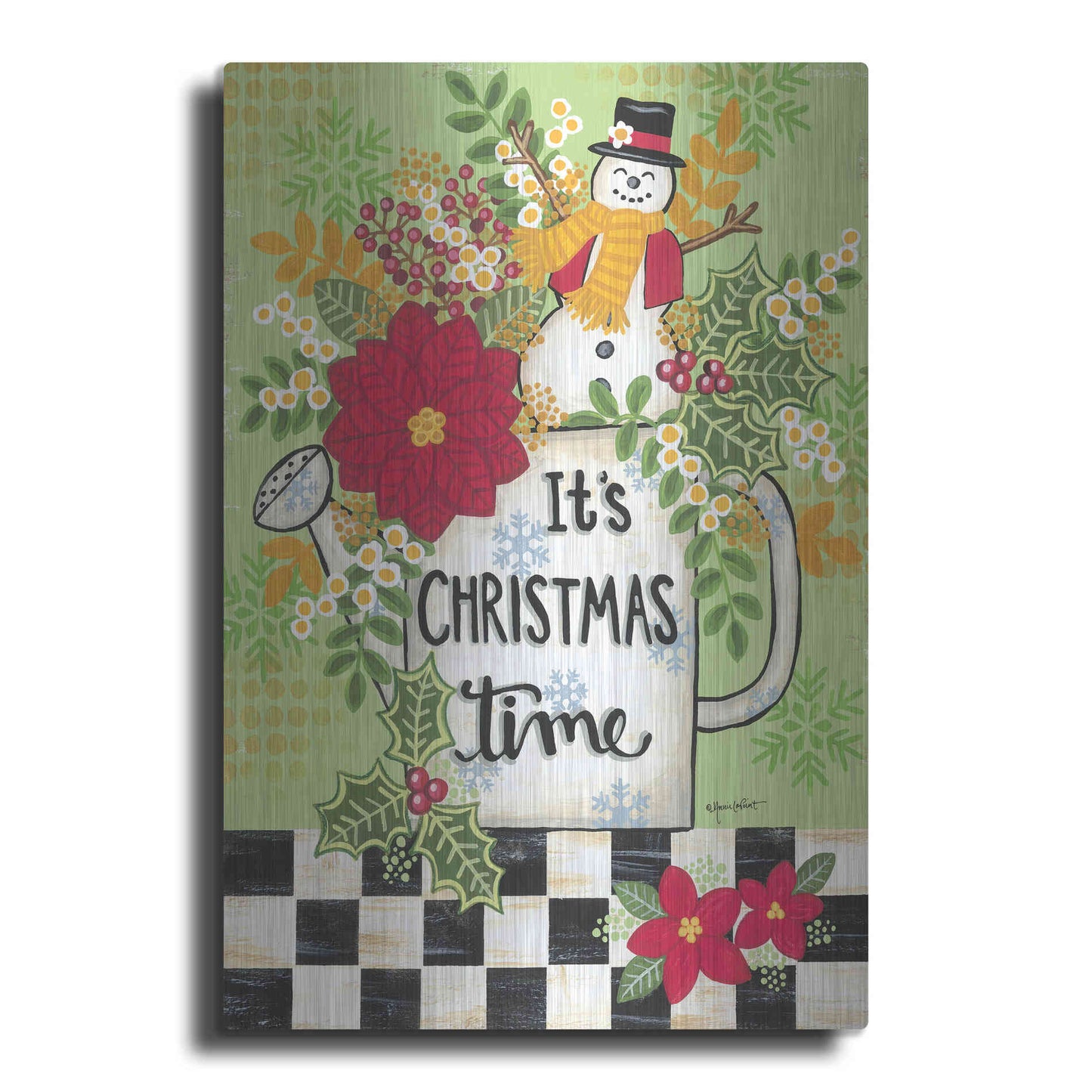 Luxe Metal Art 'It's Christmas Time' by Annie LaPoint, Metal Wall Art