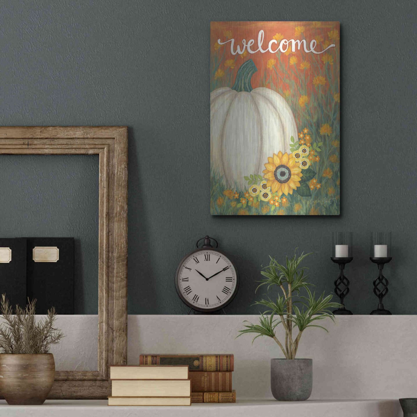 Luxe Metal Art 'Pumpkin Patch' by Annie LaPoint, Metal Wall Art,12x16
