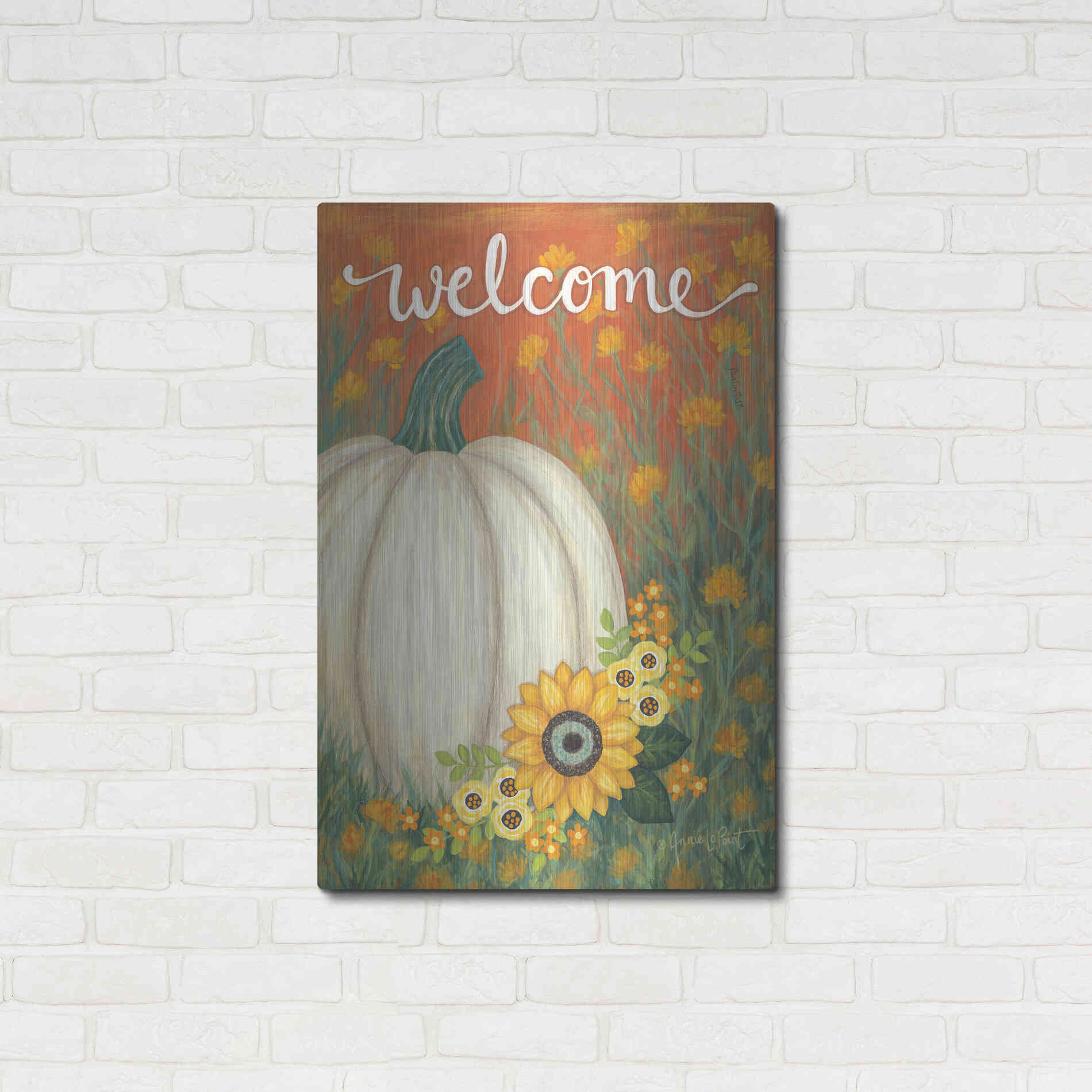Luxe Metal Art 'Pumpkin Patch' by Annie LaPoint, Metal Wall Art,24x36