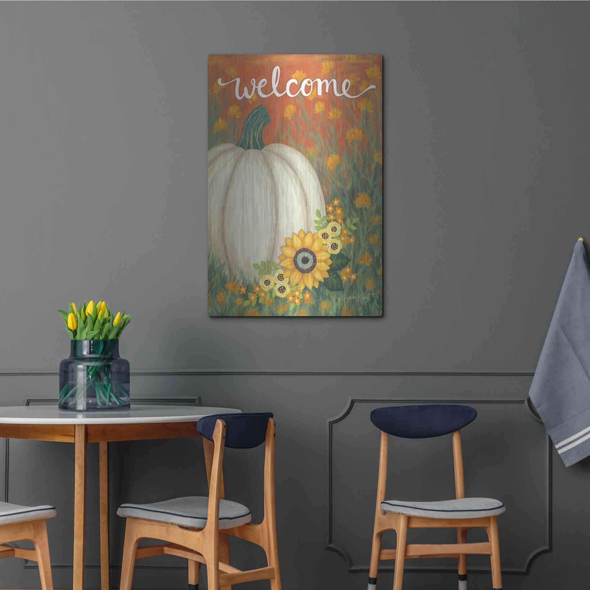 Luxe Metal Art 'Pumpkin Patch' by Annie LaPoint, Metal Wall Art,24x36