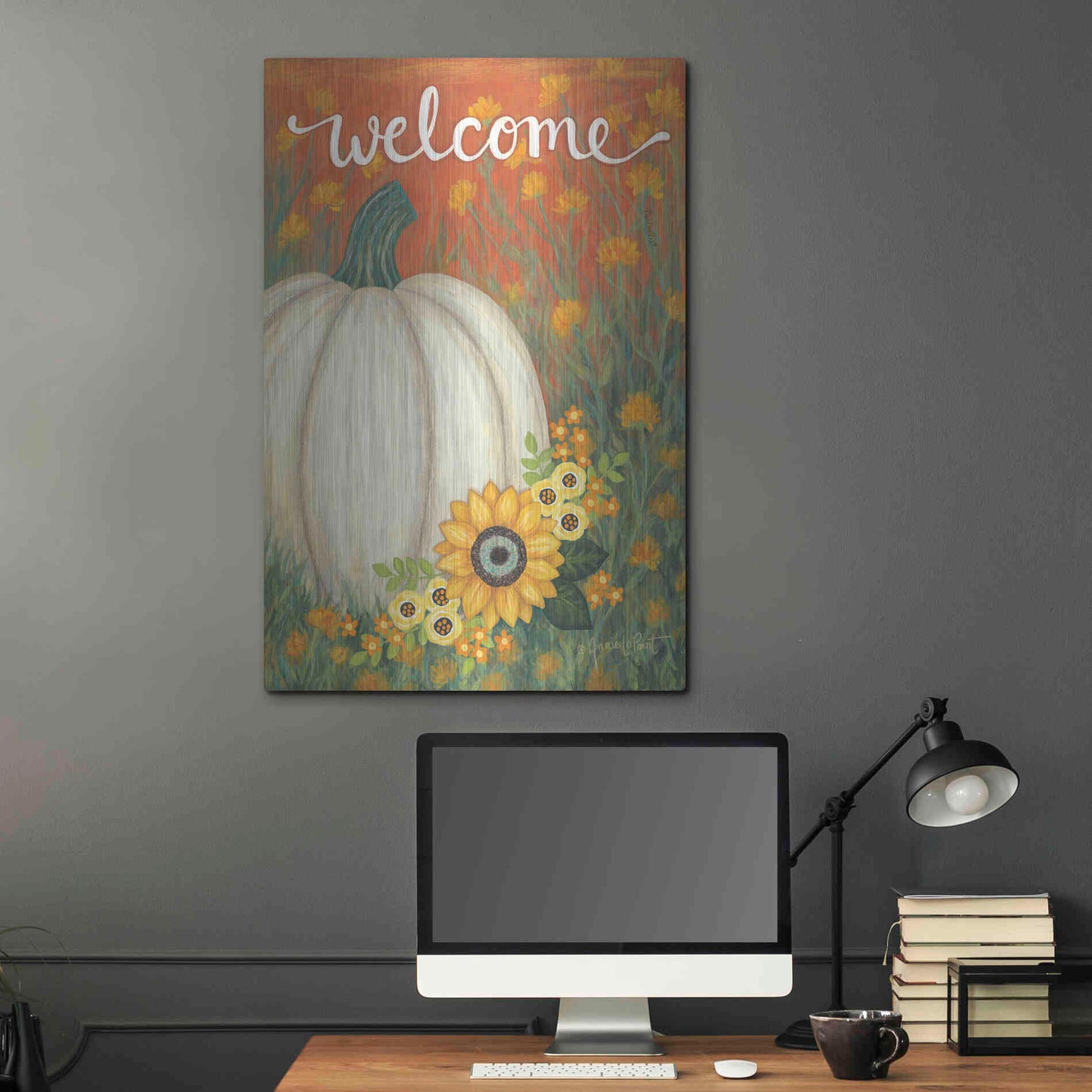 Luxe Metal Art 'Pumpkin Patch' by Annie LaPoint, Metal Wall Art,24x36