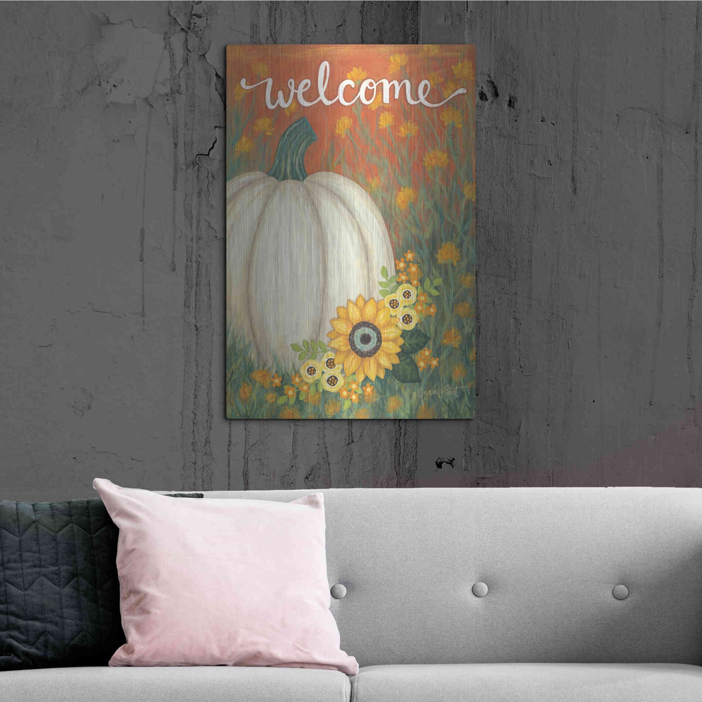 Luxe Metal Art 'Pumpkin Patch' by Annie LaPoint, Metal Wall Art,24x36