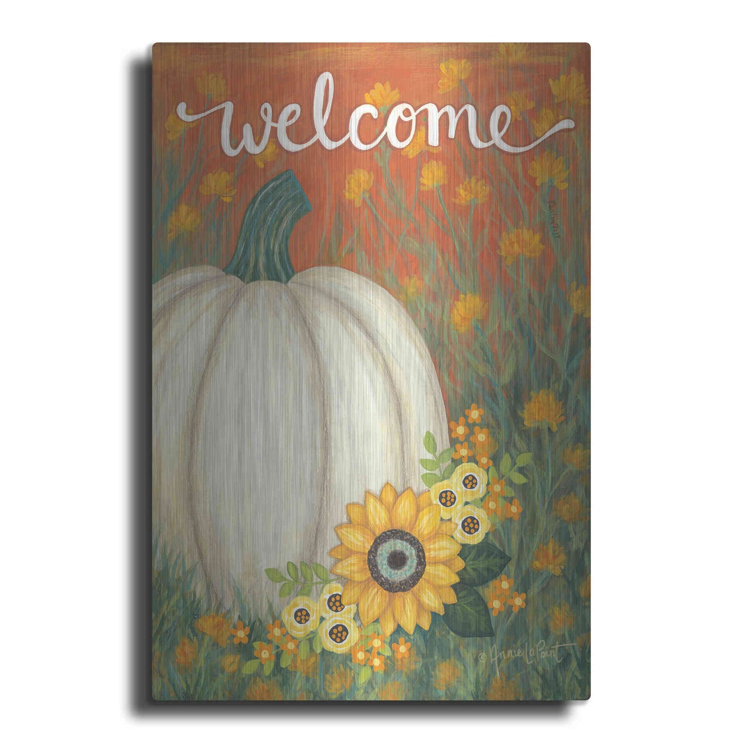 Luxe Metal Art 'Pumpkin Patch' by Annie LaPoint, Metal Wall Art