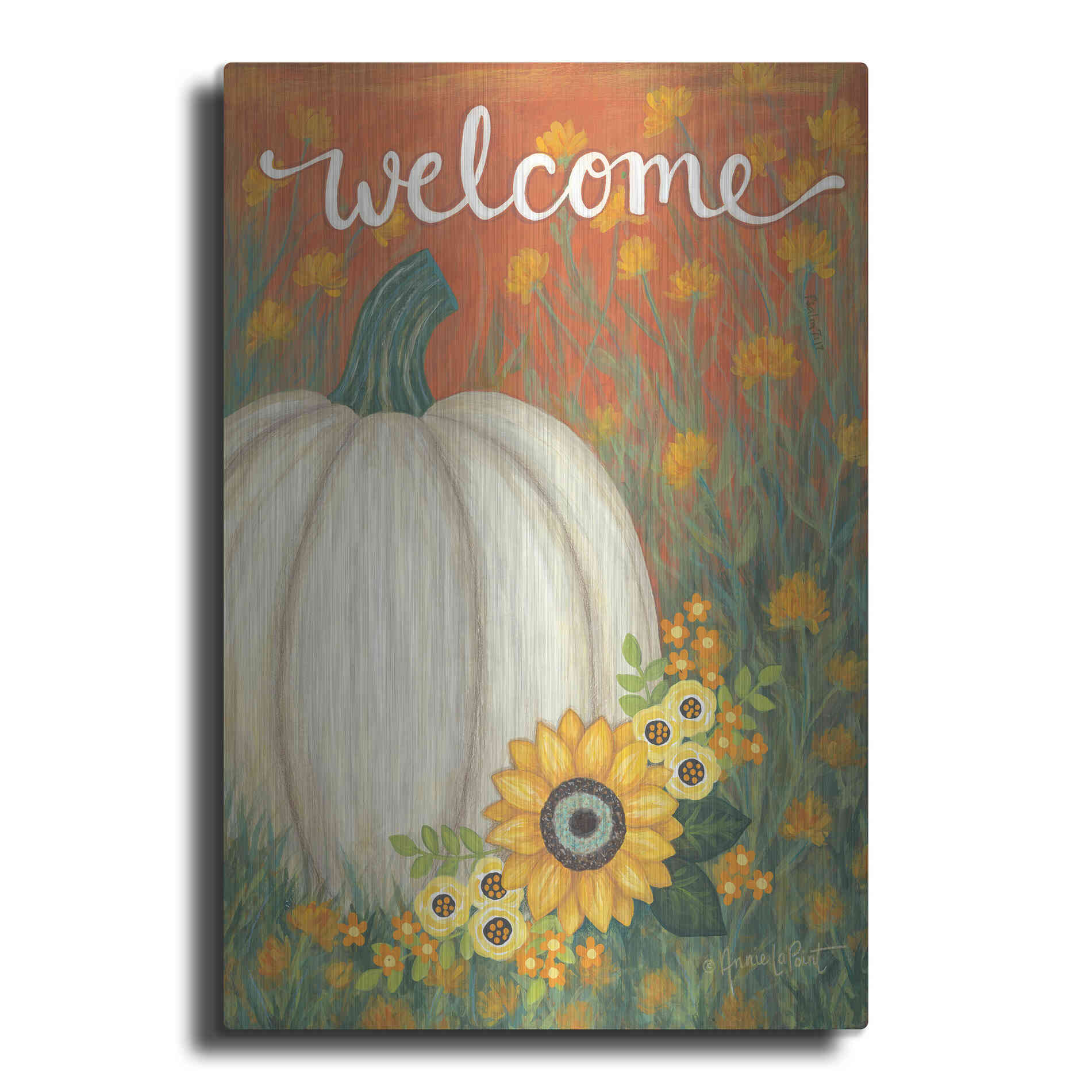 Luxe Metal Art 'Pumpkin Patch' by Annie LaPoint, Metal Wall Art