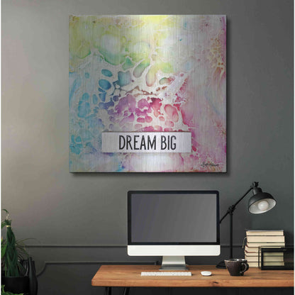 Luxe Metal Art 'Dream Big Multicolor' by Britt Hallowell, Metal Wall Art,36x36