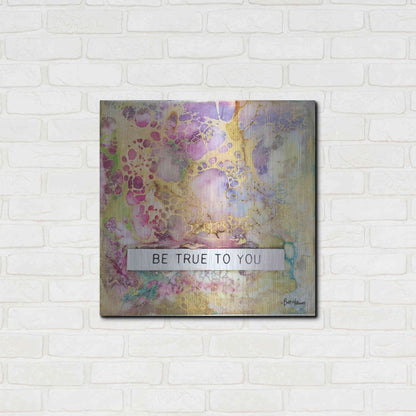 Luxe Metal Art 'Be True to You' by Britt Hallowell, Metal Wall Art,24x24