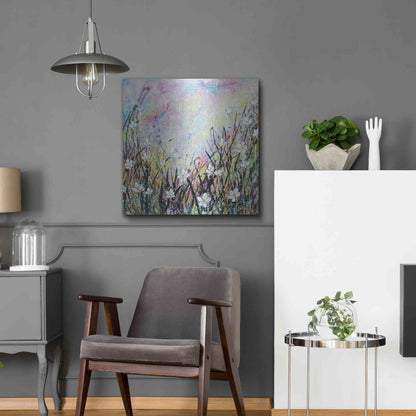 Luxe Metal Art 'Sunrise Fields' by Britt Hallowell, Metal Wall Art,24x24
