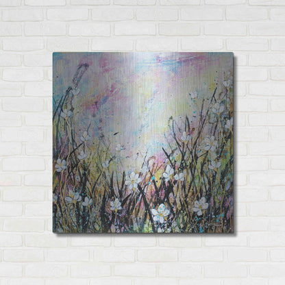 Luxe Metal Art 'Sunrise Fields' by Britt Hallowell, Metal Wall Art,36x36