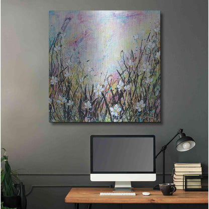 Luxe Metal Art 'Sunrise Fields' by Britt Hallowell, Metal Wall Art,36x36