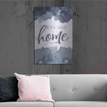 Luxe Metal Art 'Let's Stay Home' by Susie Boyer, Metal Wall Art,24x36