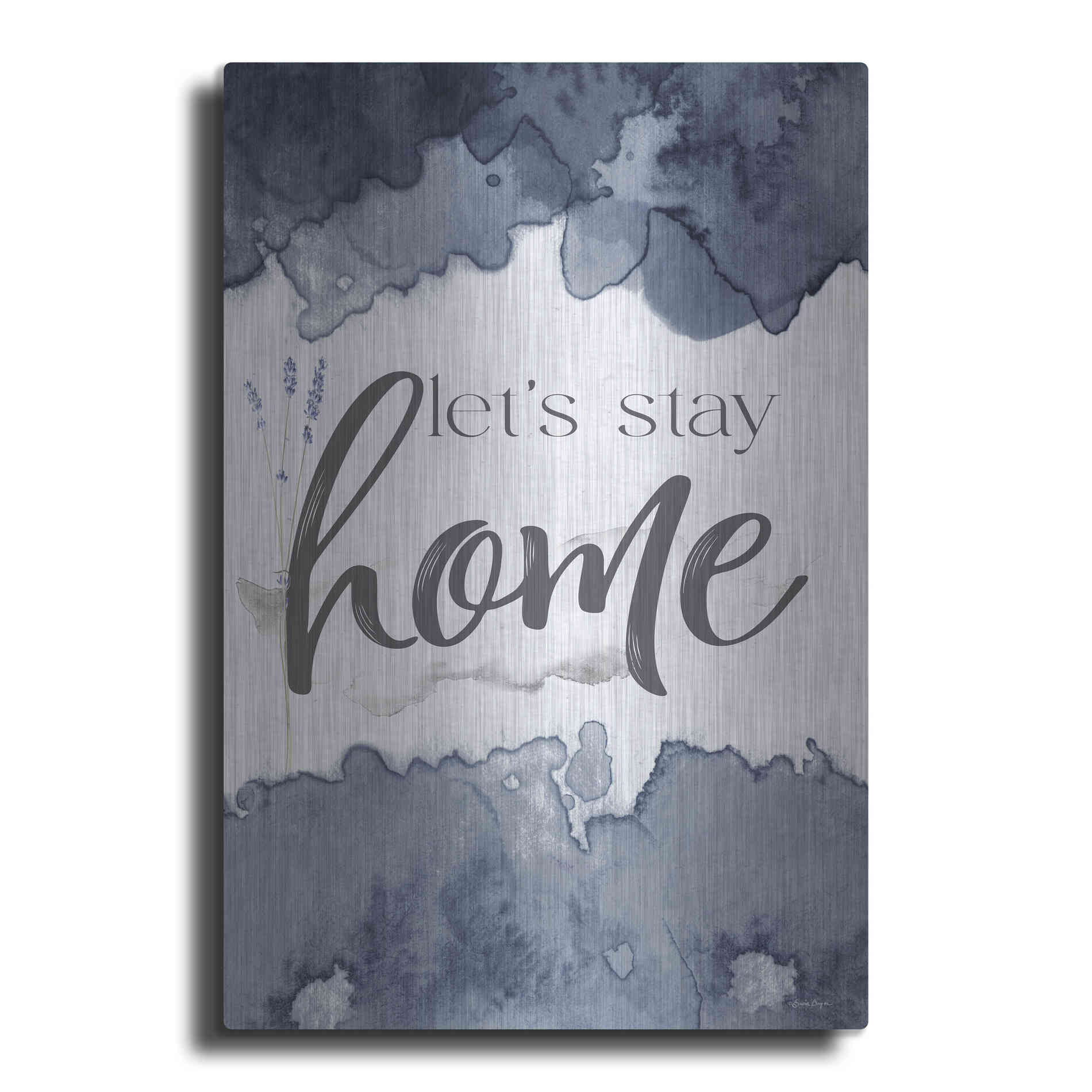 Luxe Metal Art 'Let's Stay Home' by Susie Boyer, Metal Wall Art