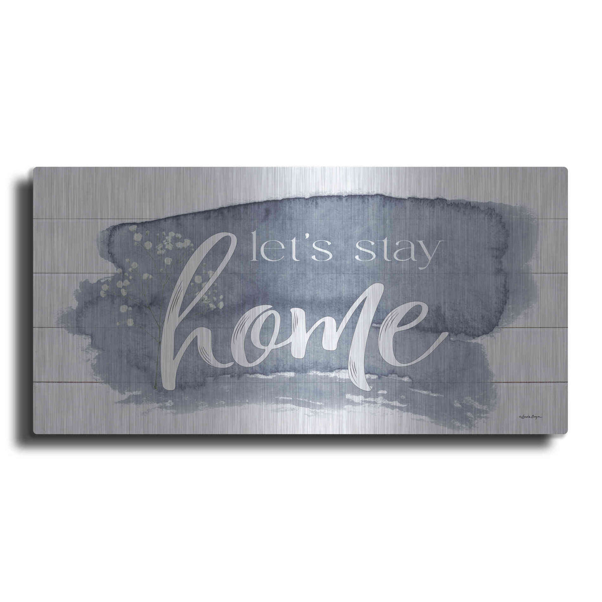 Luxe Metal Art 'Let's Stay Home 2' by Susie Boyer, Metal Wall Art